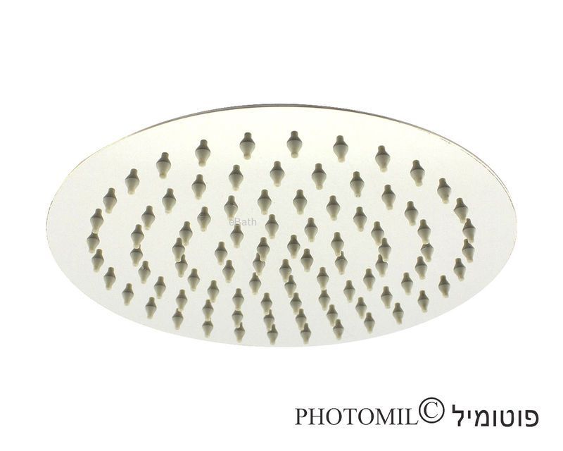 ראש מקלחת עגול נירוסטה קוטר 20 ס"מ דק במיוחד למראה יוקרתי.